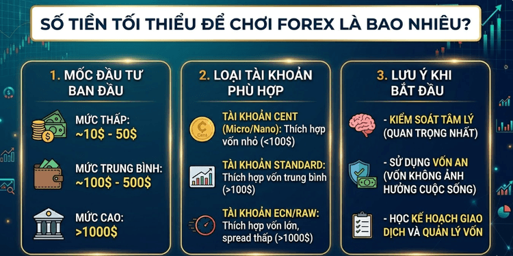 Số tiền tối thiểu để chơi forex là bao nhiêu?