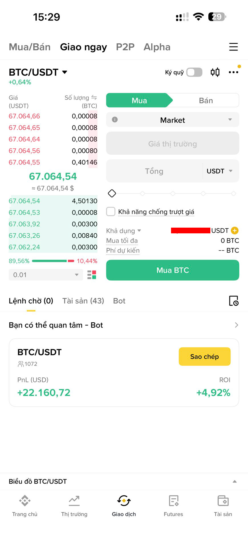 cach mua spot tren binance